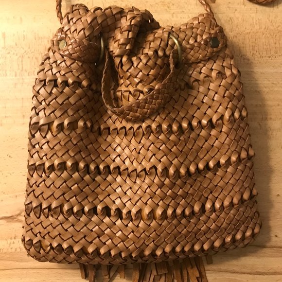 BRAIDED TASSLE LEATHER PURSE HANDMADE BAG WOVEN MADE IN MOROCCO WESTERN - Picture 7 of 14